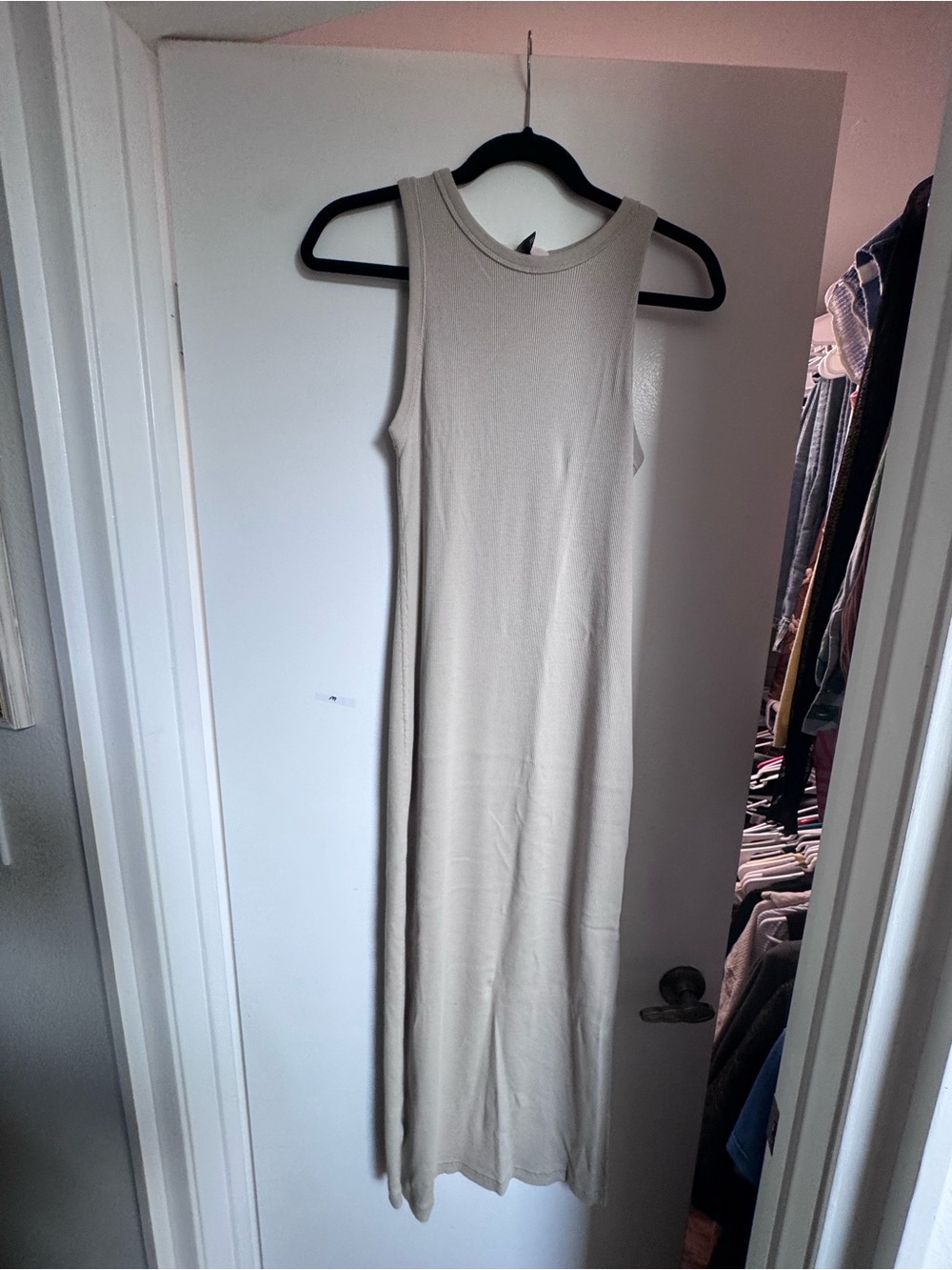 Universal Thread Sleeveless Ribbed Maxi Dress in Cream